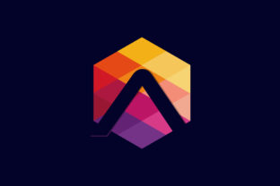 A Letter Colorful Hexagon Logo and Abstract A Cube Hexagon Logo Design Vector Illustration