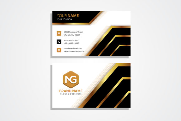 Black Gold Business Card Halftone