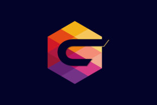 C Letter Colorful Hexagon Logo