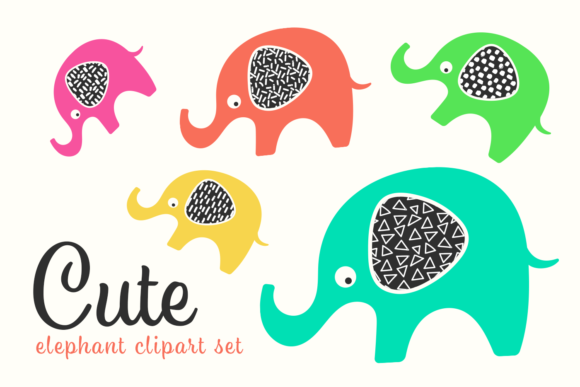 Cute Elephant Clipart Set: A Versatile Resource for Creative Projects