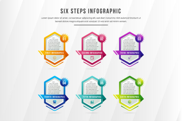 Hexagon Six Step Infographic