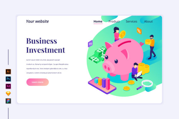Isometric Money Saving Landing Page: A Creative and Practical Design Solution
