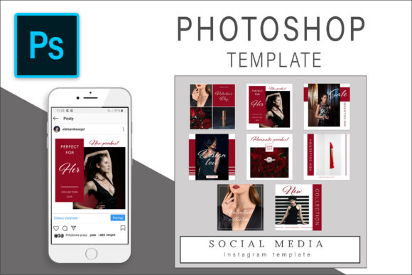 Valentines Instagram Photoshop Template