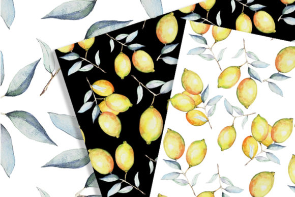 Watercolor Lemon Seamless Pattern