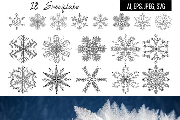 White and Black Snowflakes Clip Art: A Versatile Resource for Creative Projects