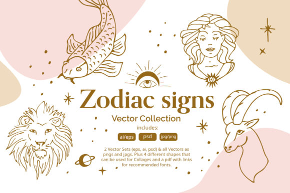 Zodiac Sign Vector Illustration Set: A Creative Resource for Designers and Enthusiasts